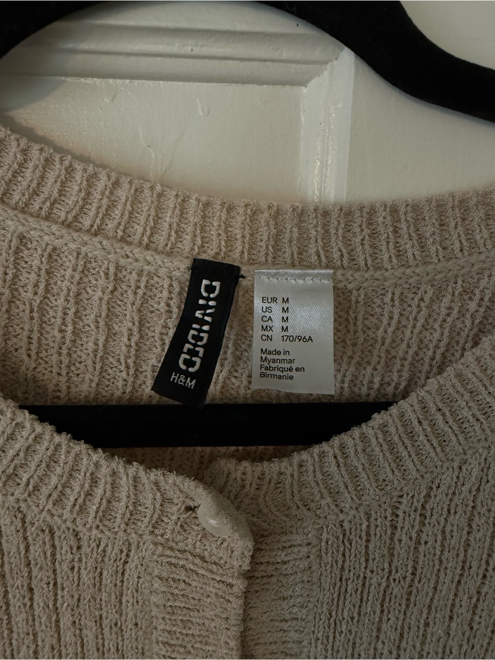 H&M Beige Ribbed Button-Up Cardigan - Picture 2 of 5